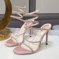Kristall-Sandalen mit Schlangen-Wickel-Design & High Heels