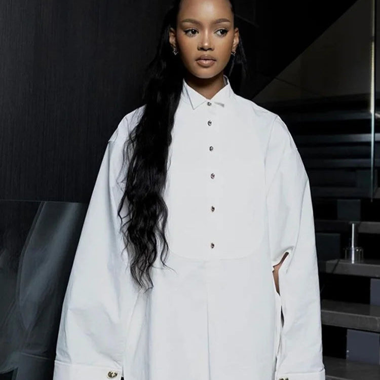 Lockeres Hollow-Out Shirt mit Kragen