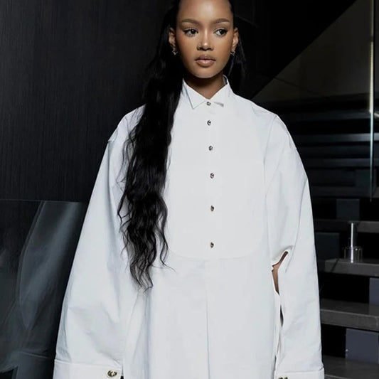 Lockeres Hollow-Out Shirt mit Kragen