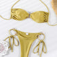 Plissierter Mikro-Bikini mit Cut-Out & Bandagen-Design