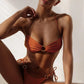 Plissierter Mikro-Bikini mit Cut-Out & Bandagen-Design