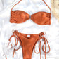 Plissierter Mikro-Bikini mit Cut-Out & Bandagen-Design
