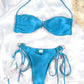 Plissierter Mikro-Bikini mit Cut-Out & Bandagen-Design