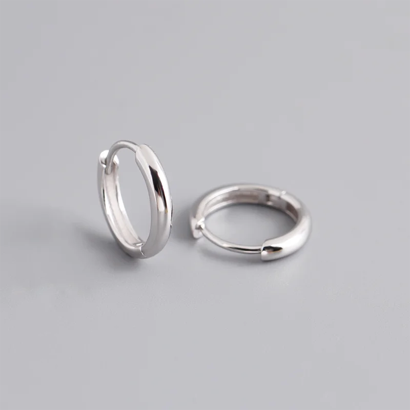 Matte Sterling-Silber Hoop-Ohrringe – Unisex