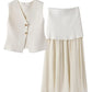 2-teiliges Strickset – Ärmelloses Top & knöchellanger Rock
