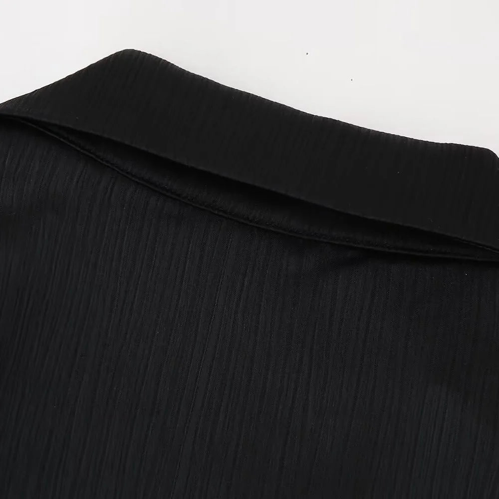 Doppelreihiges Blazer-Set mit Falteneffekt