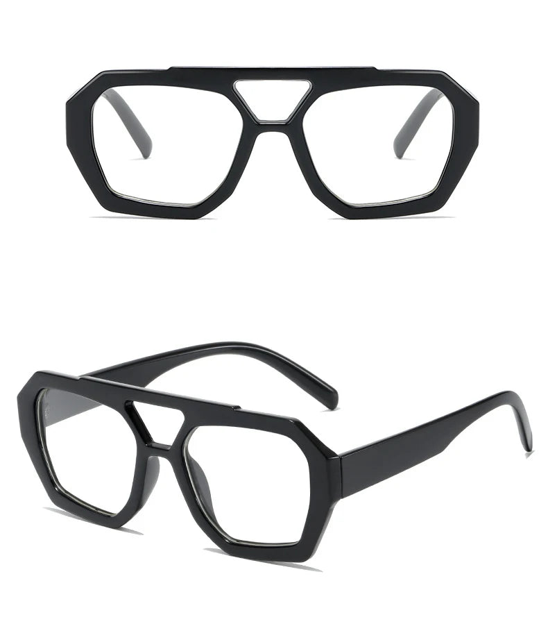 Eckige Vintage-Sonnenbrille mit Doppelsteg