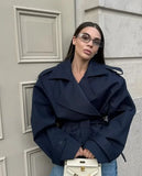 Elegant Lace-Up Trench Coat