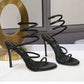 Kristall-Sandalen mit Schlangen-Wickel-Design & High Heels
