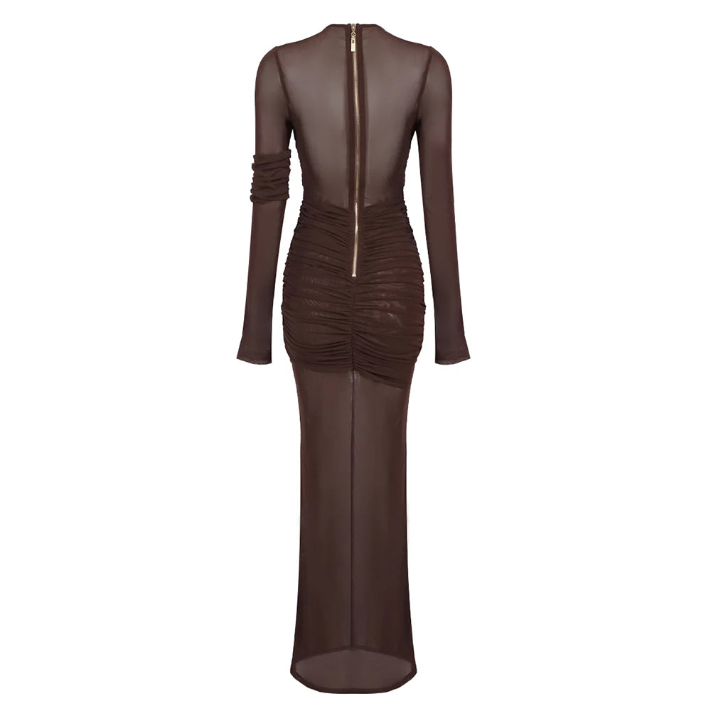 Elegantes Maxi Kleid mit Glanzfinish