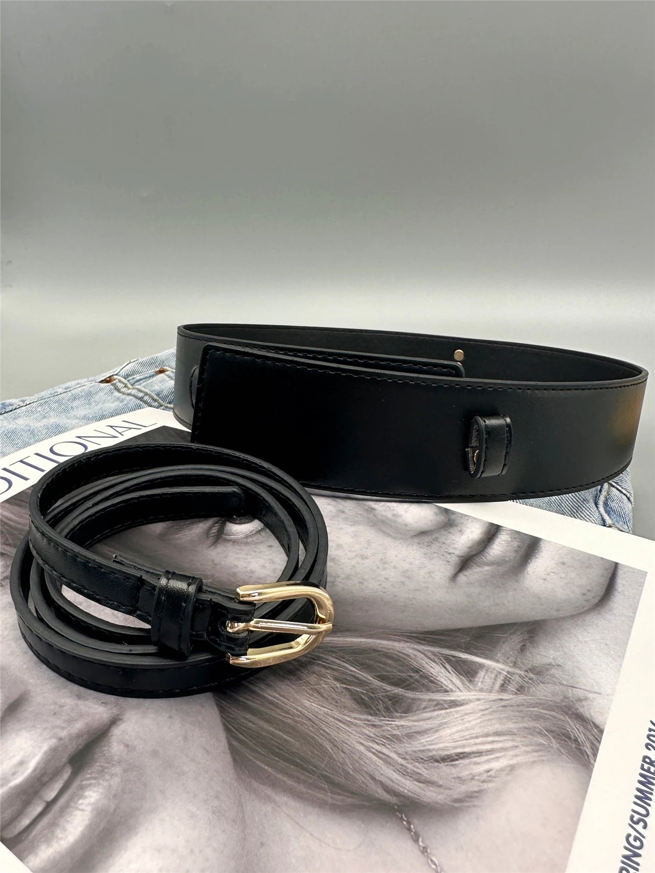 Elastischer Taillengürtel in Schwarz