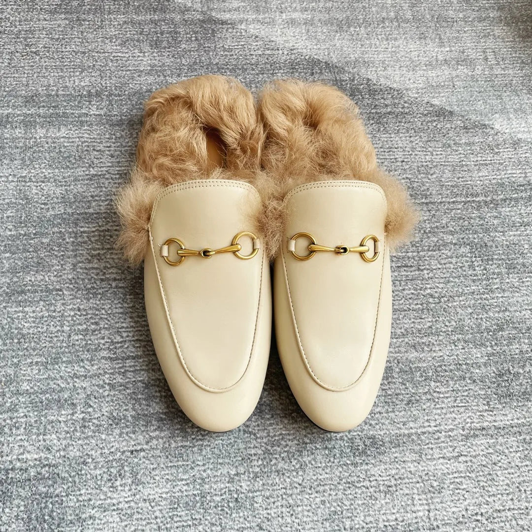 Damen Leder Loafers mit Metall-Detail