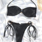 Plissierter Mikro-Bikini mit Cut-Out & Bandagen-Design