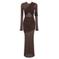 Elegantes Maxi Kleid mit Glanzfinish