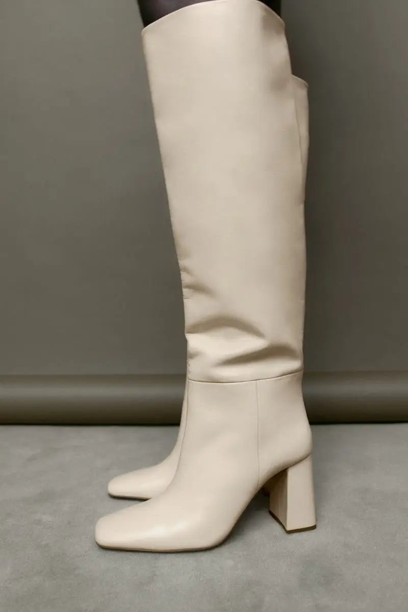 Kniehohe Damenstiefel aus Echtleder