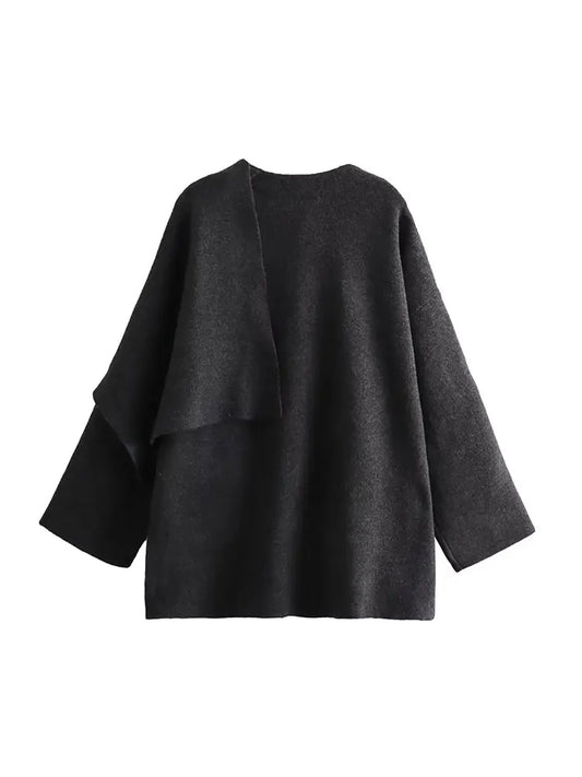 Schal-Mantel mit asymmetrischem Schnitt