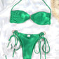 Plissierter Mikro-Bikini mit Cut-Out & Bandagen-Design